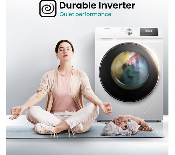 HISENSE 3 Series WDQA8014EVJM 8 kg Washer Dryer - White
