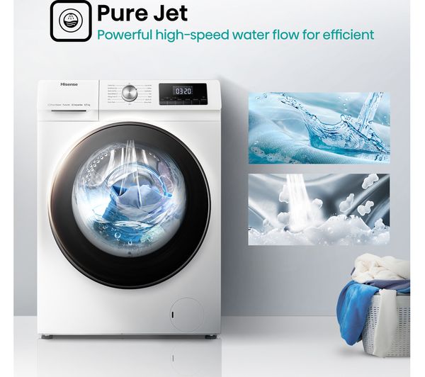 HISENSE 3 Series WDQA8014EVJM 8 kg Washer Dryer - White
