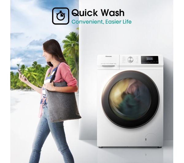 HISENSE 3 Series WDQA8014EVJM 8 kg Washer Dryer - White