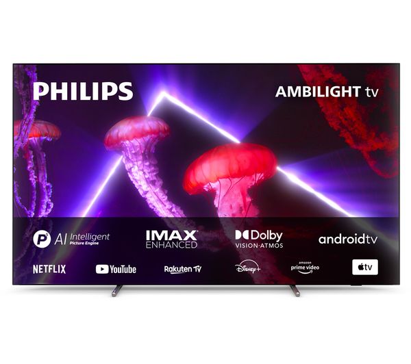 PHILIPS Ambilight 77OLED807 12 77" Smart 4K Ultra HD HDR OLED TV with Google Assistant