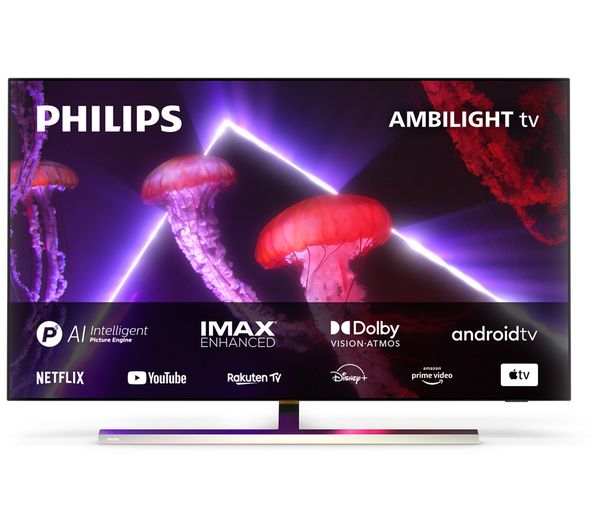 PHILIPS Ambilight 48OLED807 12 48" Smart 4K Ultra HD HDR OLED TV with Google Assistant