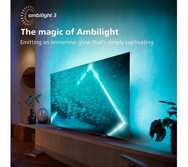 PHILIPS Ambilight 55OLED707 12 55" Smart 4K Ultra HD HDR OLED TV with Google Assistant