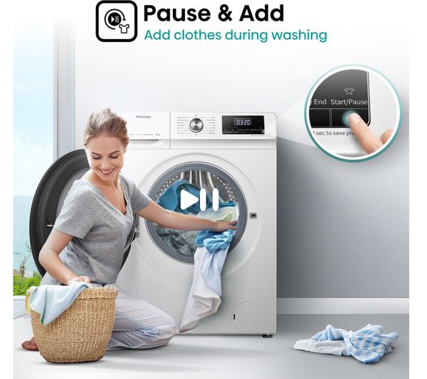 HISENSE 3 Series WFQA1214EVJM 12 kg 1400 rpm Washing Machine - White