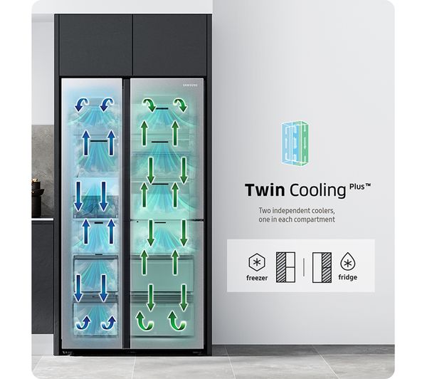 SAMSUNG Series 9 Beverage Center RH69B8931B1 EU American-Style Fridge Freezer - Black Stainless