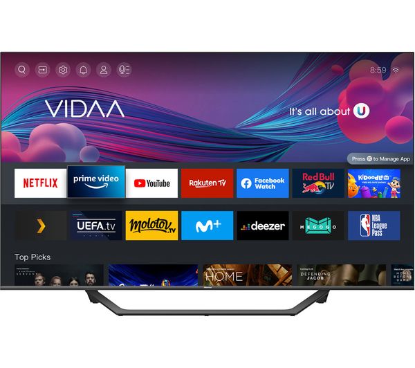 HISENSE 65A7HQTUK 65" Smart 4K Ultra HD HDR QLED TV with Alexa & Google Assistant