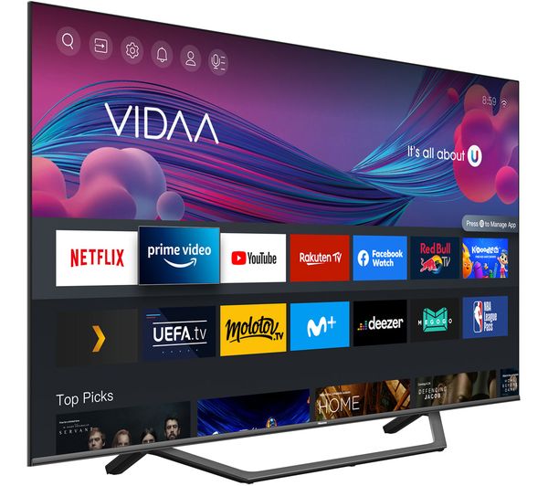 HISENSE 65A7HQTUK 65" Smart 4K Ultra HD HDR QLED TV with Alexa & Google Assistant