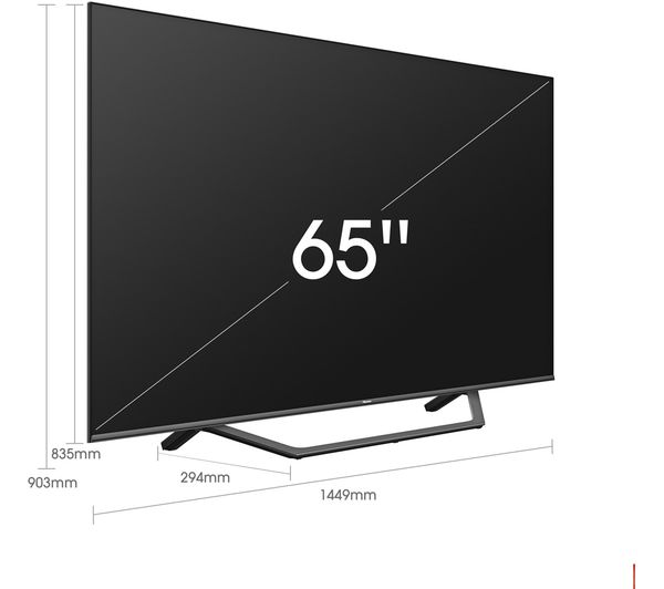 HISENSE 65A7HQTUK 65" Smart 4K Ultra HD HDR QLED TV with Alexa & Google Assistant