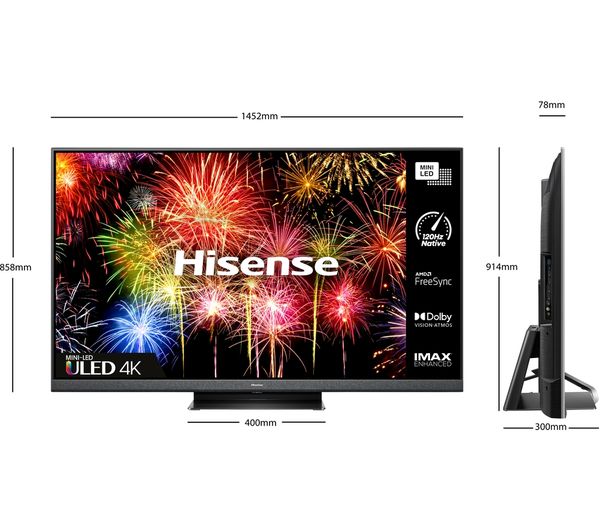 HISENSE 65U8HQTUK 65" 4K Ultra HD HDR Mini-LED ULED TV with Amazon Alexa & Google Assistant