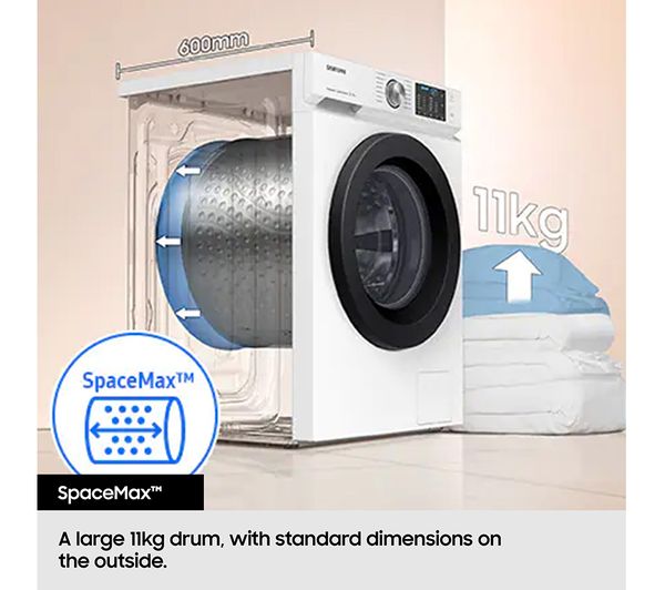 SAMSUNG Bespoke Series 6+ SpaceMax WW11BB744DGB S1 WiFi-enabled 11 kg 1400 Spin Washing Machine - Black