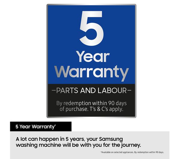 SAMSUNG Bespoke Series 8 QuickDrive + SpaceMax WW11BB944DGH S1 WiFi-enabled 11 kg 1400 Spin Washing Machine - White