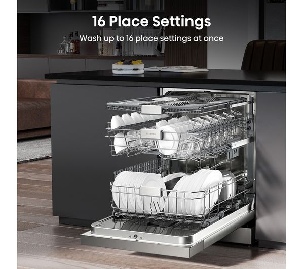 HISENSE HS673C60XUK Full-size WiFi-enabled Dishwasher - Stainless Steel