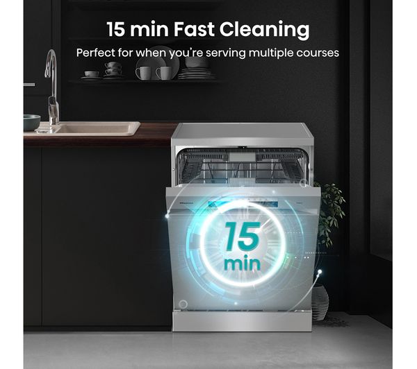 HISENSE HS673C60XUK Full-size WiFi-enabled Dishwasher - Stainless Steel