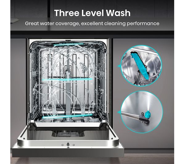 HISENSE HS673C60XUK Full-size WiFi-enabled Dishwasher - Stainless Steel