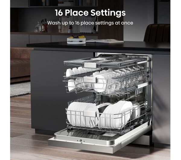 HISENSE Auto Dose HS693C60XADUK Full-size WiFi-enabled Dishwasher - Stainless Steel