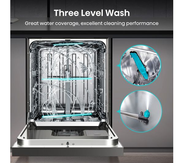 HISENSE Auto Dose HS693C60XADUK Full-size WiFi-enabled Dishwasher - Stainless Steel