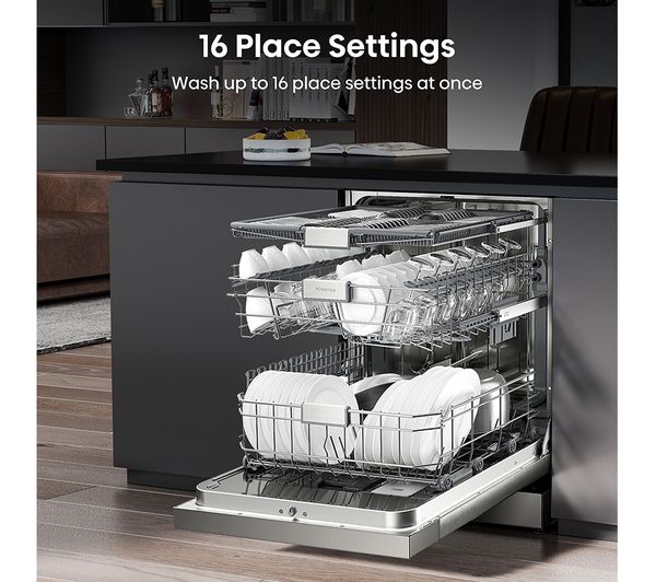 HISENSE Auto Dose HS693C60XADUK Full-size WiFi-enabled Dishwasher - Stainless Steel