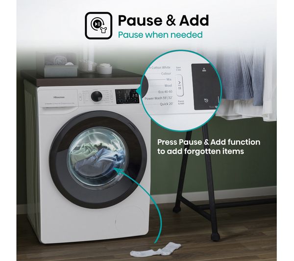 HISENSE 3+ Series WFGC101439VM 10 kg 1400 Spin Washing Machine - White