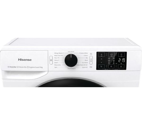 HISENSE 3+ Series WFGC901439VM 9 kg 1400 Spin Washing Machine - White