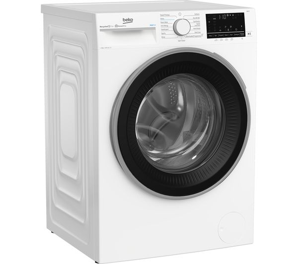 BEKO Pro IronFast RecycledTub B3W5841IW Bluetooth 8 kg 1400 Spin Washing Machine - White