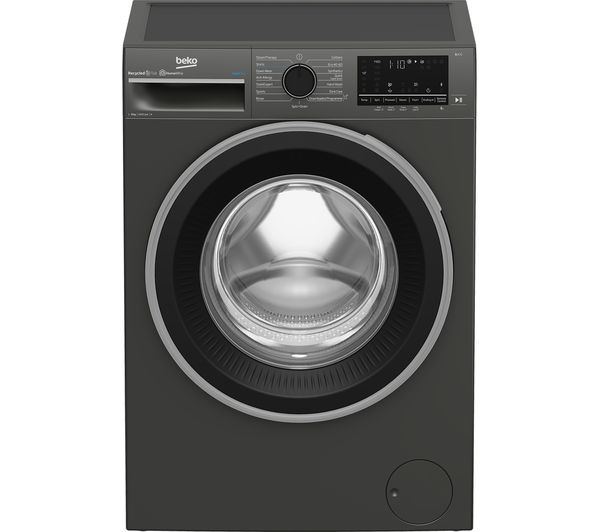 BEKO IronFast RecycledTub B3W5841IG Bluetooth 8 kg 1400 Spin Washing Machine - Graphite