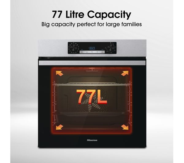 HISENSE BI64211PX Electric Pyrolytic Oven - Black & Stainless Steel