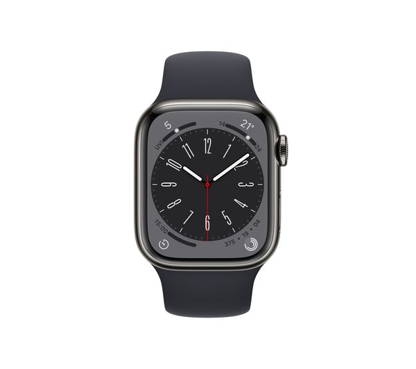 APPLE Watch Series 8 Cellular - Graphite with Midnight Sports Band 41 mm
