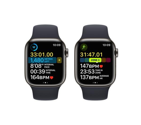 APPLE Watch Series 8 Cellular - Graphite with Midnight Sports Band 41 mm