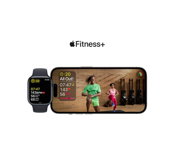 APPLE Watch Series 8 Cellular - Graphite with Midnight Sports Band 41 mm