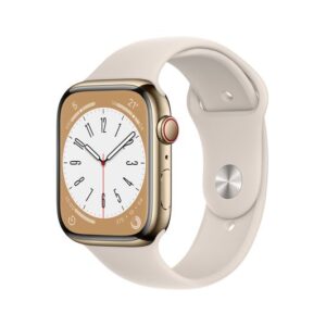 APPLE Watch Series 8 Cellular - Gold with Starlight Sports Band 45 mm