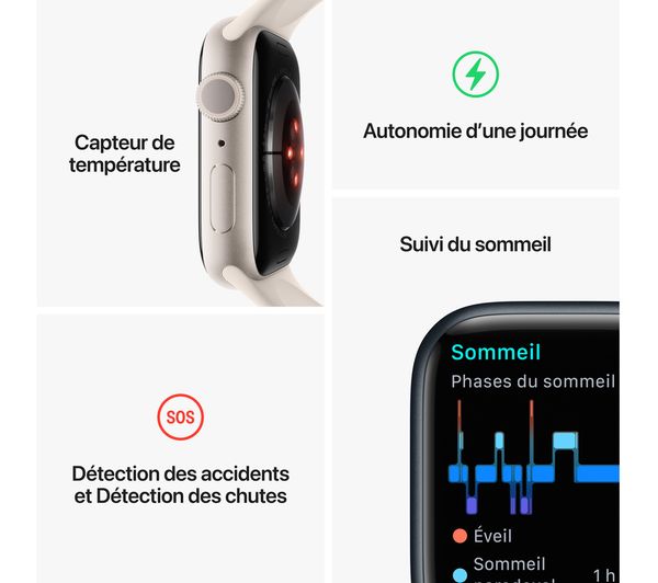 APPLE Watch Series 8 Cellular - Starlight with Starlight Sports Band 41 mm