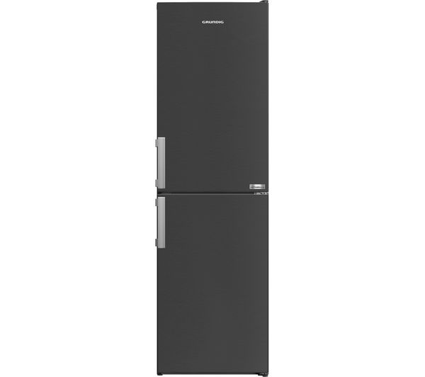 GRUNDIG VitaminZone GKN4582VPZ 50 50 Fridge Freezer - Black Steel