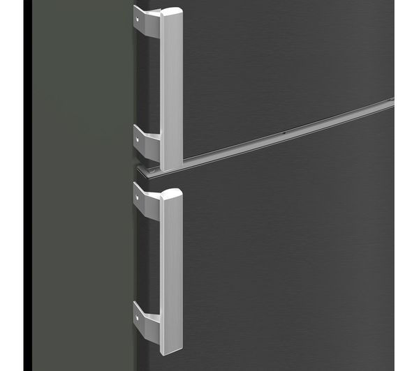 GRUNDIG VitaminZone GKN4582VPZ 50 50 Fridge Freezer - Black Steel