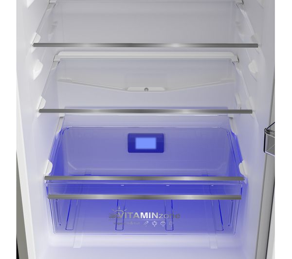 GRUNDIG VitaminZone GKN4582VPZ 50 50 Fridge Freezer - Black Steel