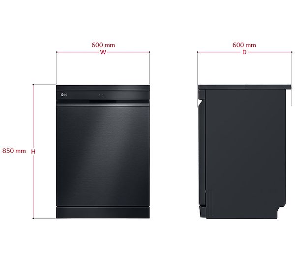 LG TrueSteam DF455HMS Full-size WiFi-enabled Dishwasher - Matte Black