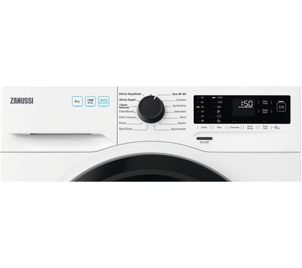 ZANUSSI AutoAdjust ZWF842D1DG 8 kg 1400 rpm Washing Machine - White