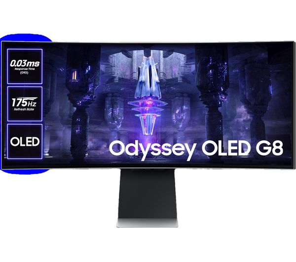 SAMSUNG Odyssey G8 LS34BG850SUXXU 4K Quad HD 34" Curved OLED Smart Gaming Monitor - Black