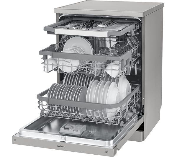 LG TrueSteam DF325FPS Full-size WiFi-enabled Dishwasher - Shiny Steel