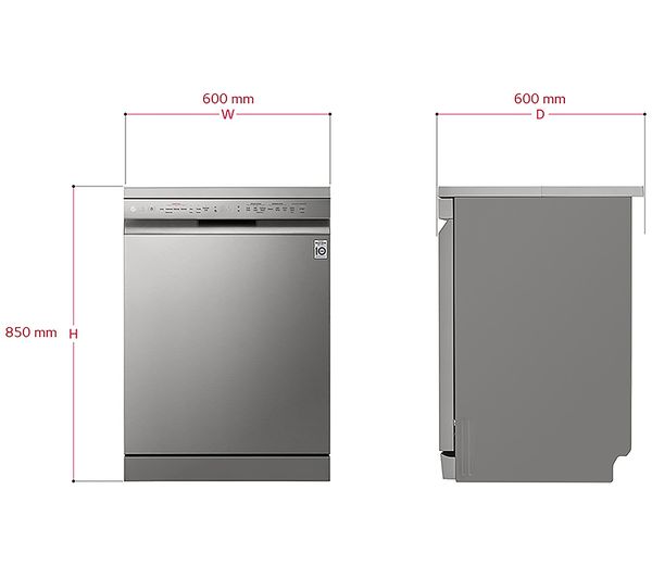 LG TrueSteam DF325FPS Full-size WiFi-enabled Dishwasher - Shiny Steel
