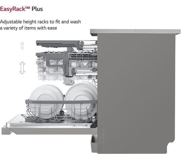 LG TrueSteam DF325FPS Full-size WiFi-enabled Dishwasher - Shiny Steel