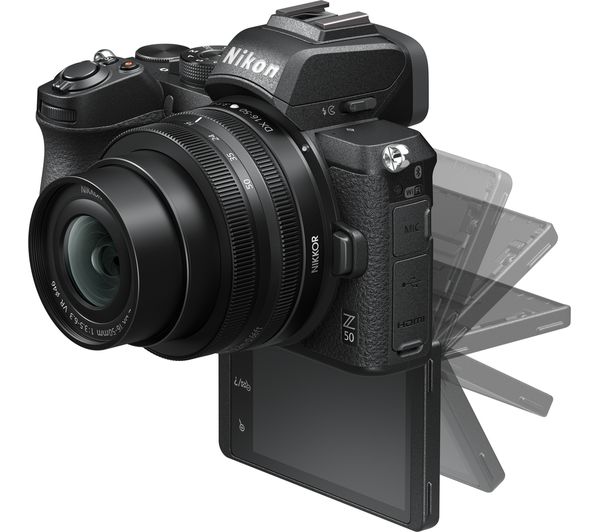 NIKON Z 50 Mirrorless Camera with NIKKOR Z 16-50 mm f 3.5-6.3 VR Lens - Black