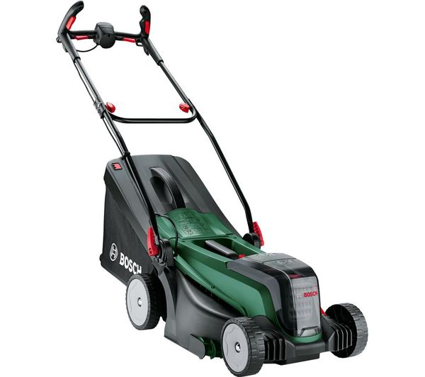 BOSCH UniversalRotak 2x18V-37-550 Cordless Rotary Lawn Mower with 2 batteries - Green