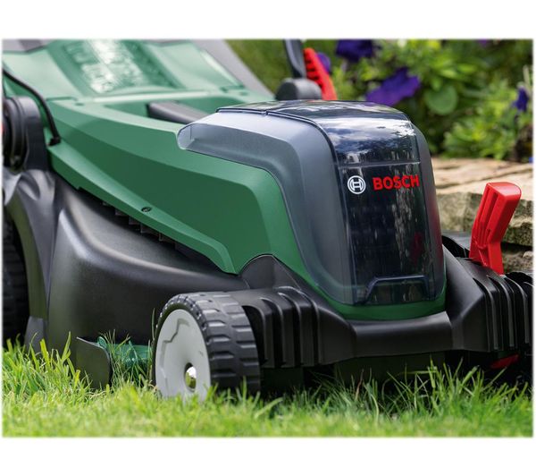 BOSCH UniversalRotak 2x18V-37-550 Cordless Rotary Lawn Mower with 2 batteries - Green