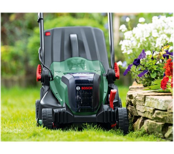 BOSCH UniversalRotak 2x18V-37-550 Cordless Rotary Lawn Mower with 2 batteries - Green