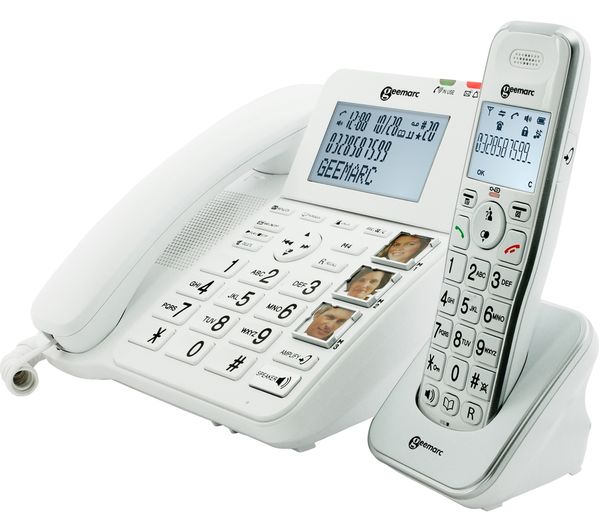 GEEMARC DECT295 COMBI Corded Phone & Cordless Extension Handset - White