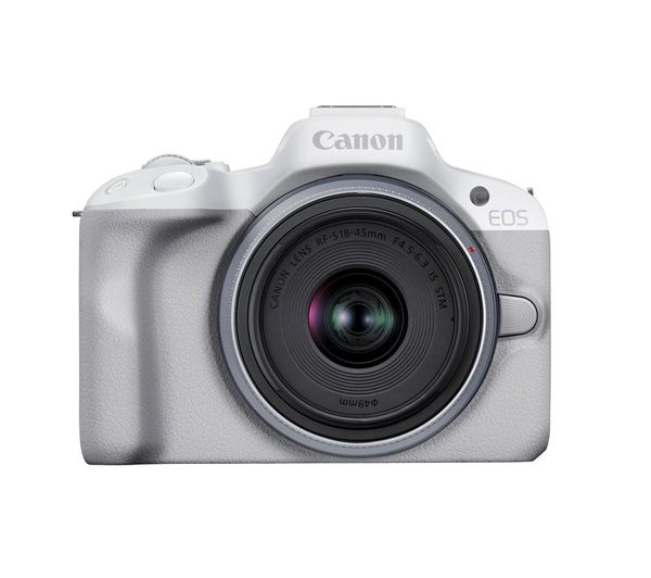 CANON EOS R50 Mirrorless Camera with RF-S 18-45 mm f 4.5-6.3 IS STM Lens - White