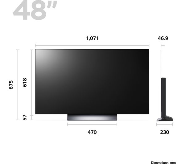 LG OLED48C34LA 48" Smart 4K Ultra HD HDR OLED TV with Amazon Alexa