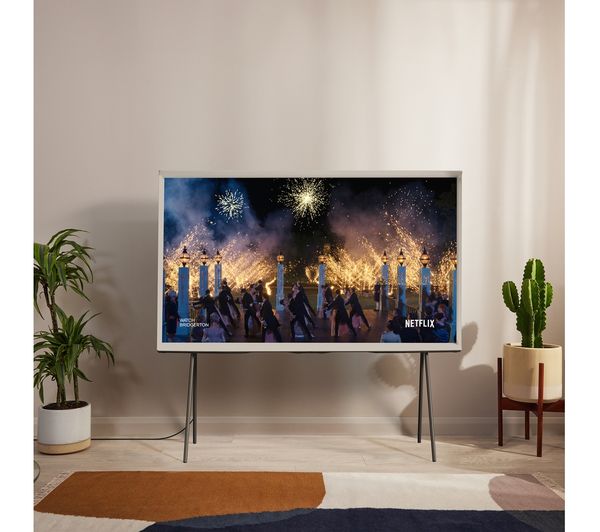 SAMSUNG The Serif QE43LS01BGUXXU 43" Smart 4K Ultra HD HDR QLED TV with Bixby & Amazon Alexa - Cloud White