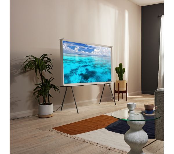 SAMSUNG The Serif QE43LS01BGUXXU 43" Smart 4K Ultra HD HDR QLED TV with Bixby & Amazon Alexa - Cloud White
