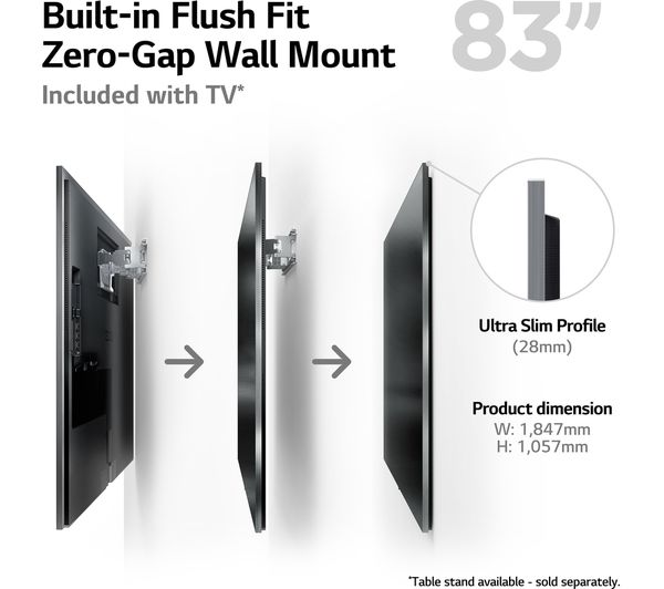 LG OLED83G36LA 83" Smart 4K Ultra HD HDR OLED TV with Amazon Alexa