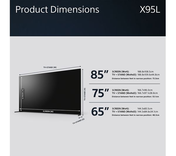 SONY BRAVIA XR-85X95LPU 85" Smart 4K Ultra HD HDR Mini LED TV with Google TV & Assistant